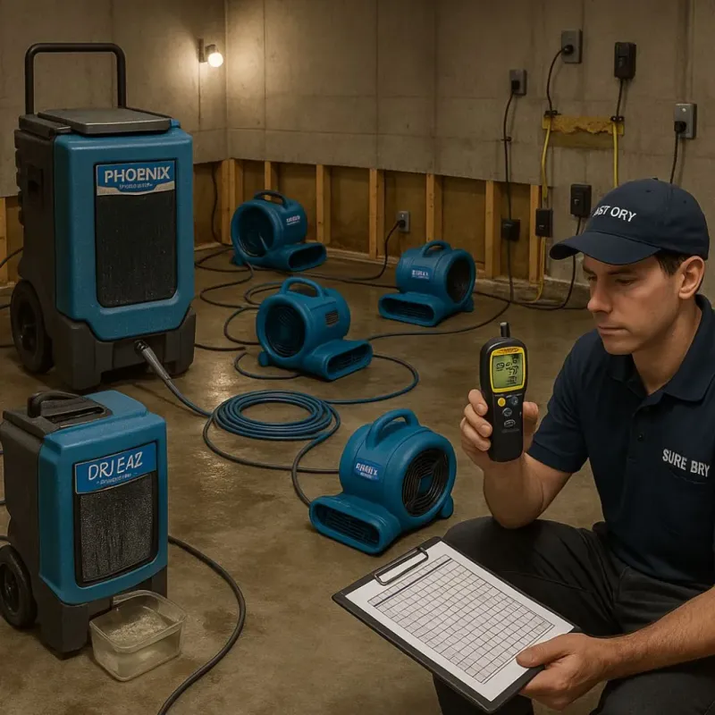 Structural Drying and Dehumidification process in Granville, WV